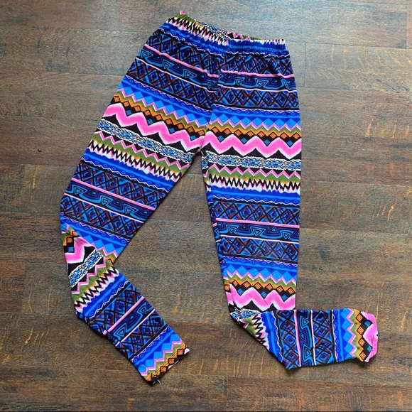 Zig Zag Colorful Pattern Print Women Leggings